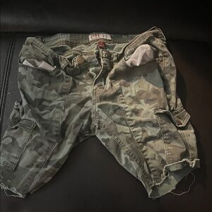 LEI Women's Green Camouflage Cargo Shorts